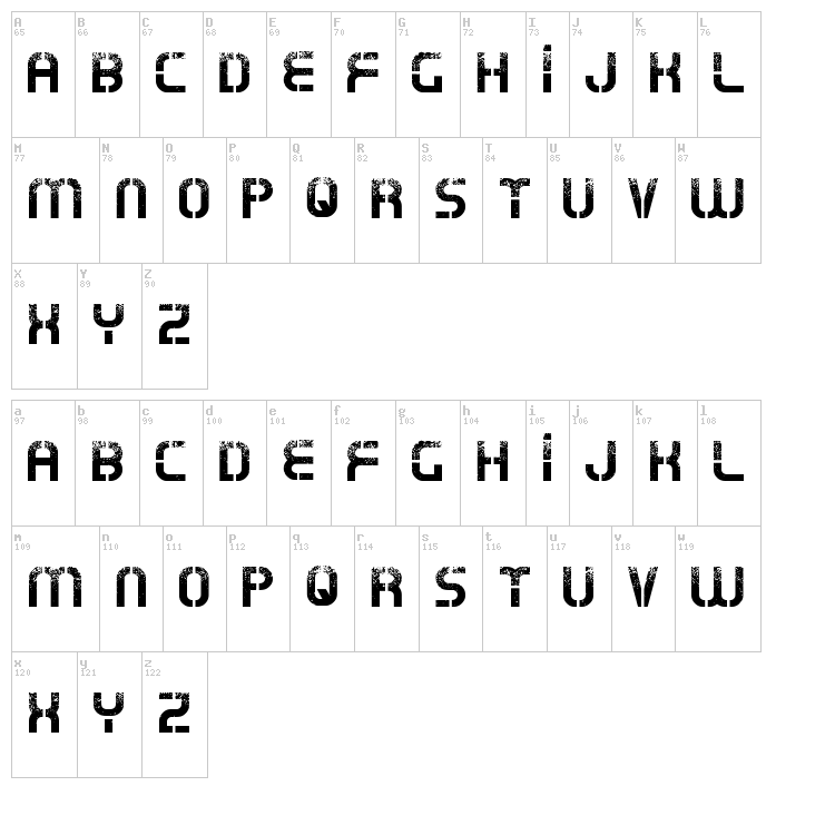 Oxin War font map